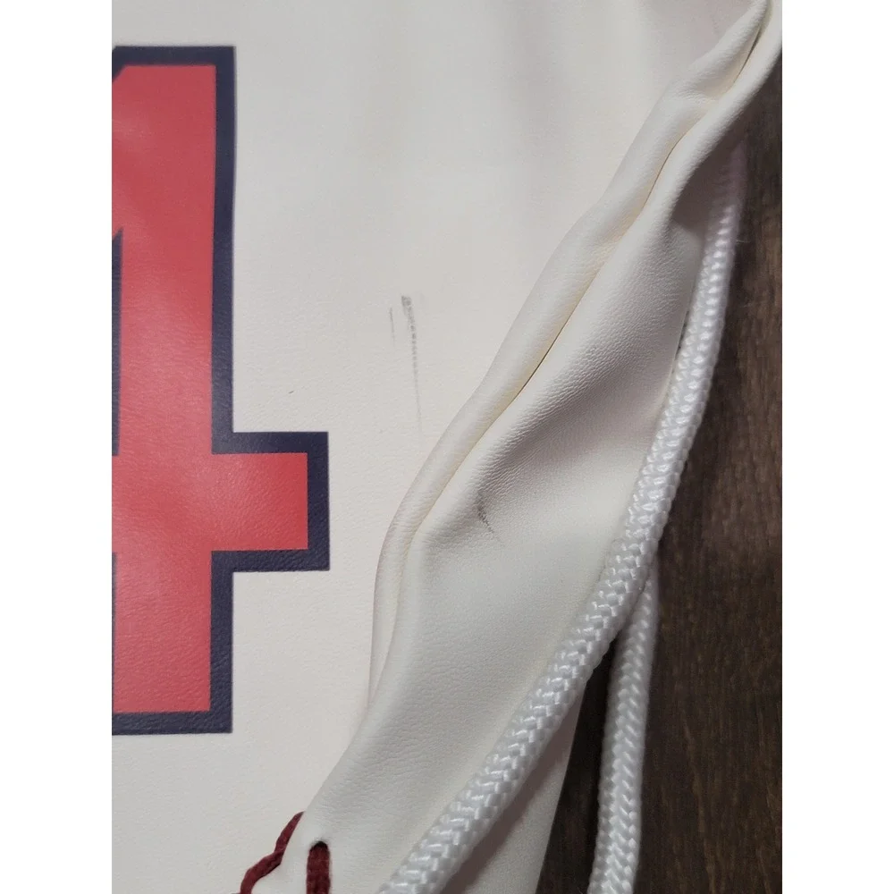 Zumer Sport Drawstring Backpack 34 Baseball‎ Stitch White Red Blue